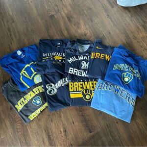 Men’s Lot of Brewers Shirts (9) / Like New / Nike, Fanatics, Majestic